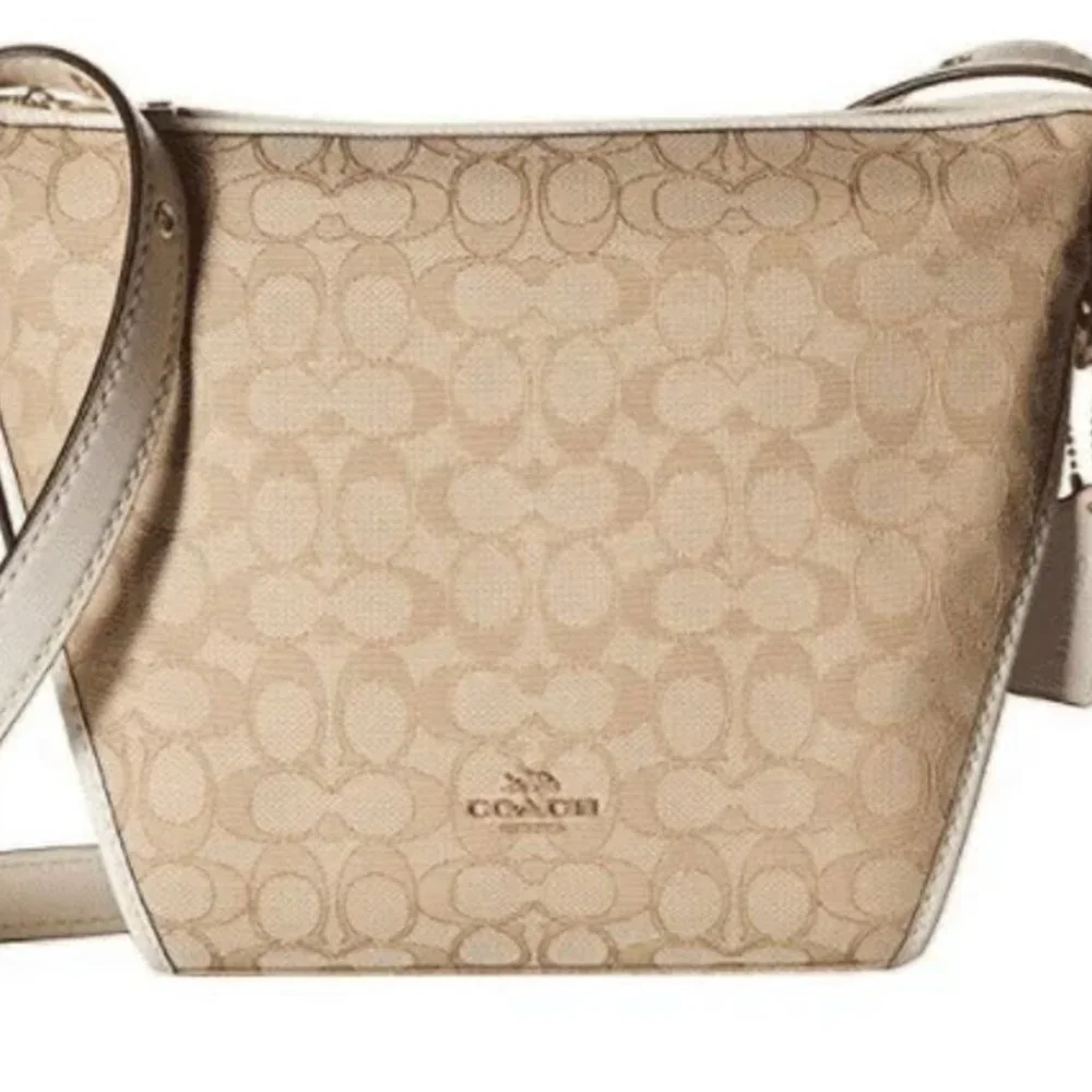 Coach Purse Bag Light Khaki Chalk Small Dufflette NWTs SIG Classic Beauty - Picture 2 of 12